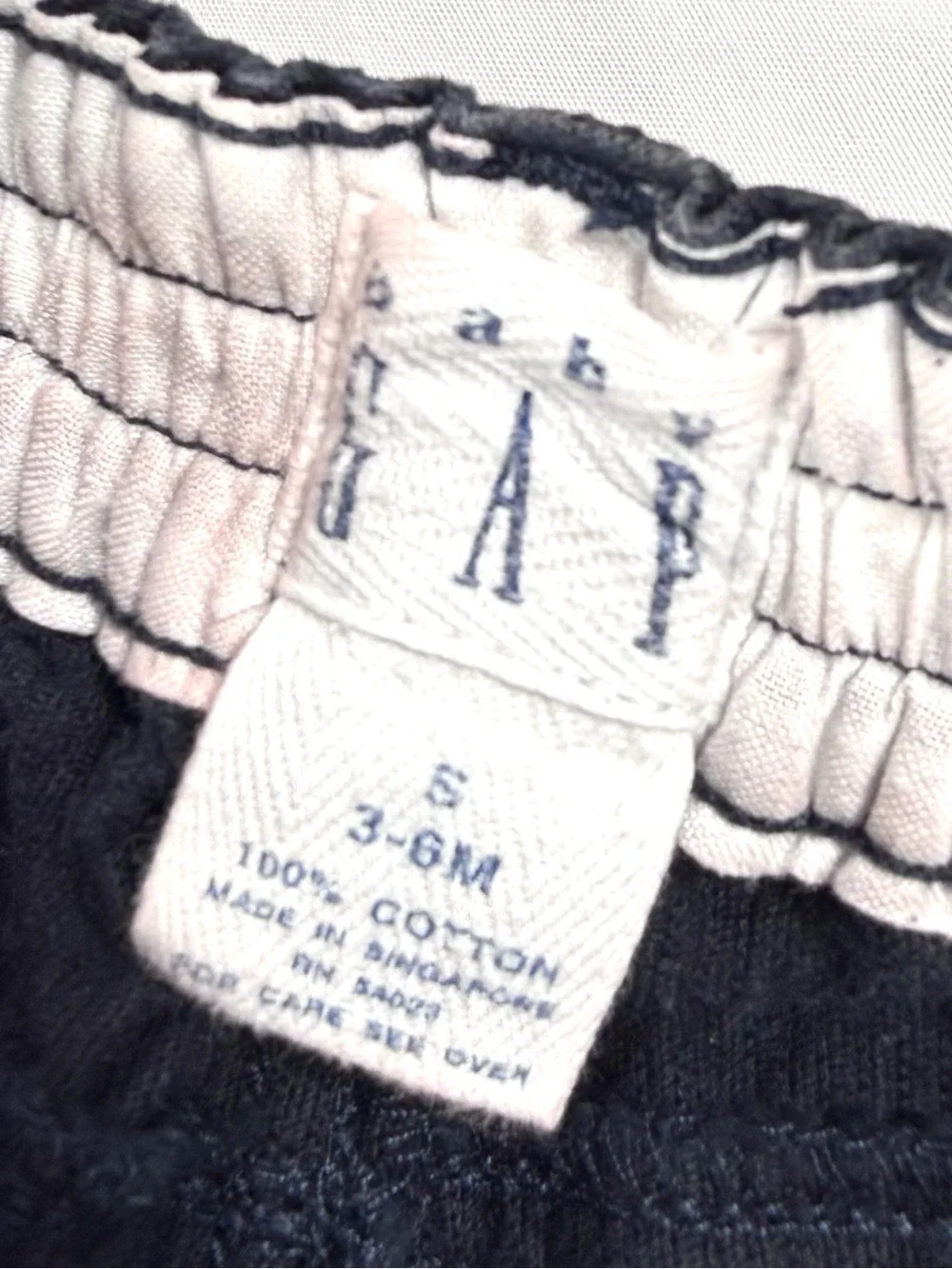 VINTAGE BABY GAP 2003 Y2K Navy Corduroy Snap Crotch Baby Pants 3-6M